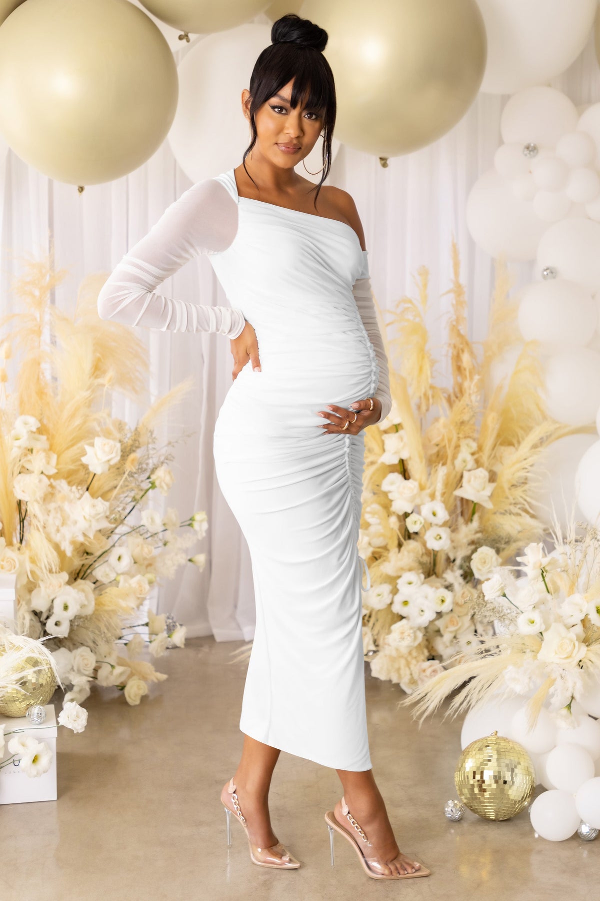 maternity white dress